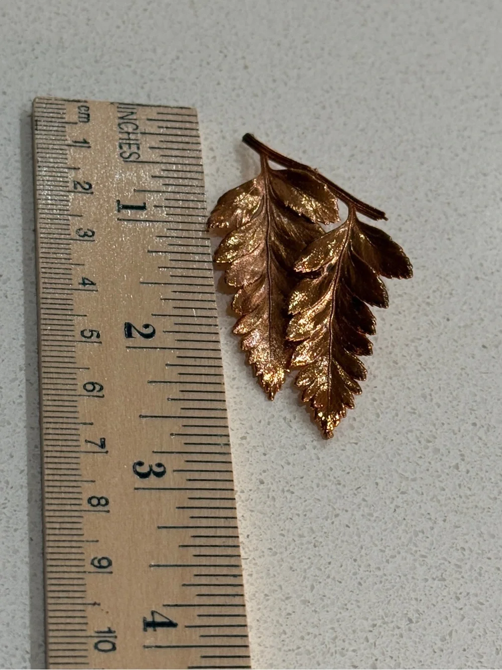 Delicate Copper Leaf Brooch Pin - Women's Jewelry